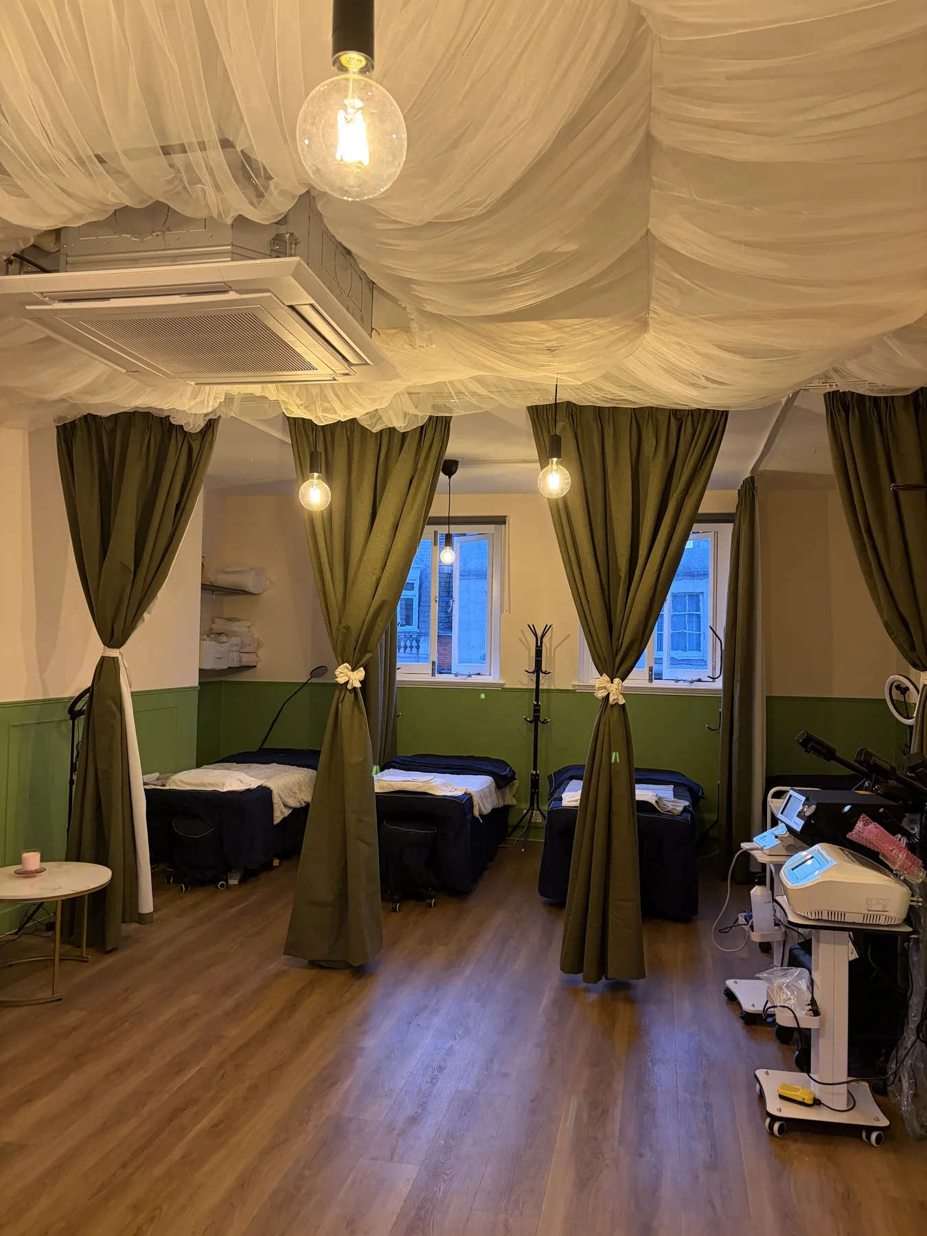 The private treatment area inside Hailey Beauty London